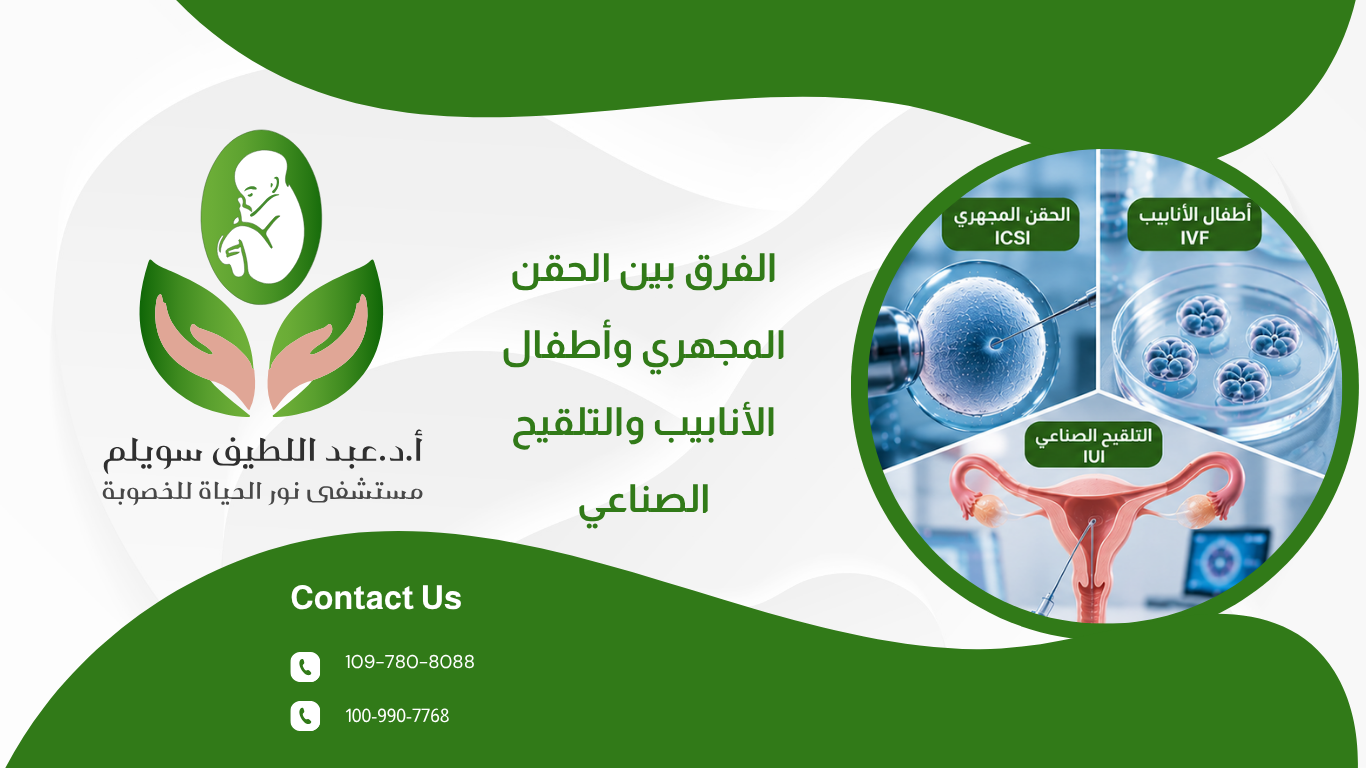 الفرق بين الحقن المجهري وأطفال الأنابيب والتلقيح الصناعي